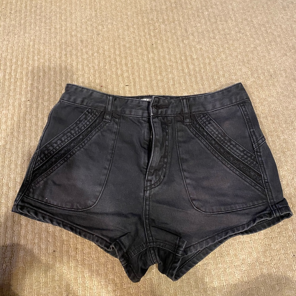 Free people black jean shorts